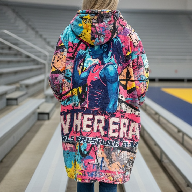 Youth Graffiti Sherpa Blanket Hoodie – Oversized Fleece