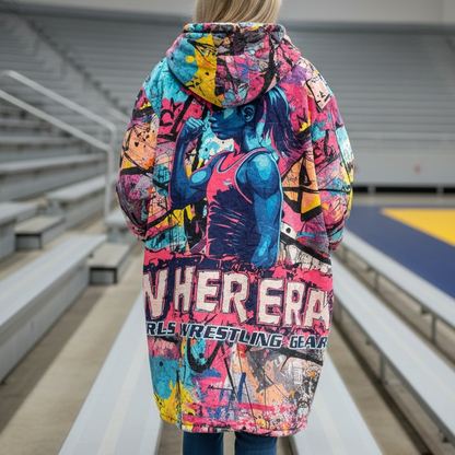 Youth Graffiti Sherpa Blanket Hoodie – Oversized Fleece
