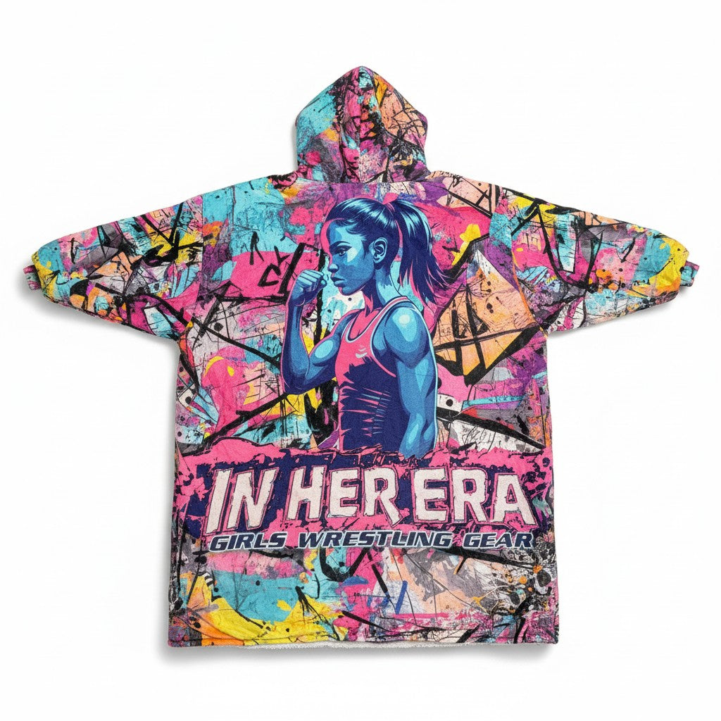 Youth Graffiti Sherpa Blanket Hoodie – Oversized Fleece