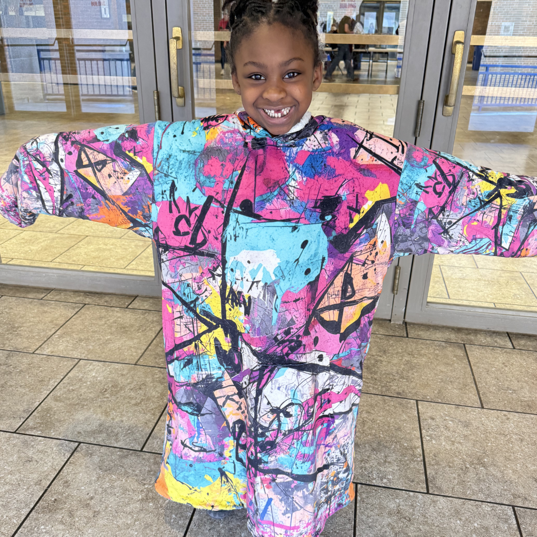 Youth Graffiti Sherpa Blanket Hoodie – Oversized Fleece