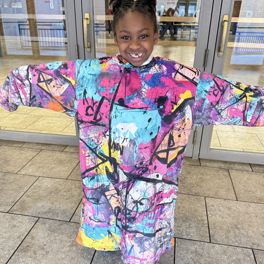 Youth Graffiti Sherpa Blanket Hoodie – Oversized Fleece